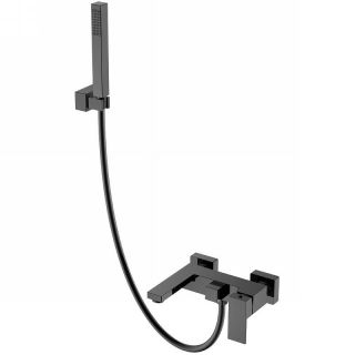 Смеситель для ванны Boheme Qubic 473-SGM антрацит глянец